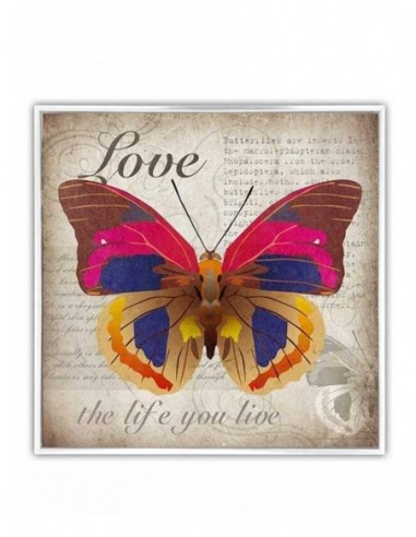 CUADRO MARIPOSA ''LOVE THE LIFE YOU LIVE'' (82,5 x 82,5cm)