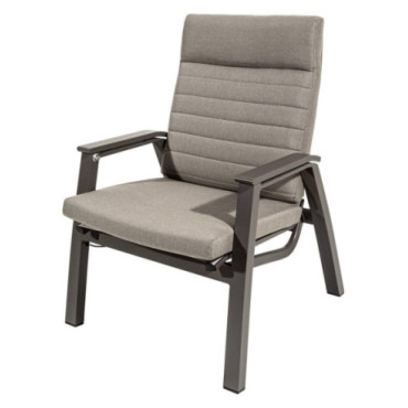 Sillón exterior reclinable alto aluminio café tejido gris...