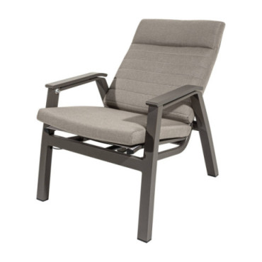 Sillón exterior reclinable alto aluminio café tejido gris... 2