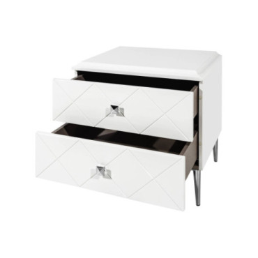 MESITA DE NOCHE BLANCA CON DETALLES METÁLICOS 2