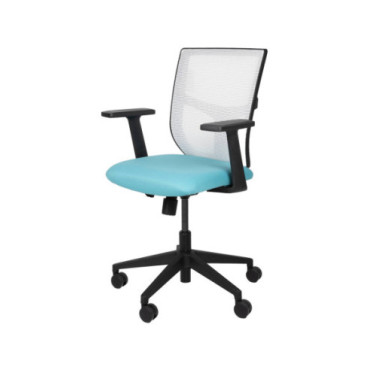 Silla oficina estructura nylon negro asiento azul...