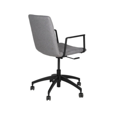 Silla de oficina de aluminio negro y textil gris 60x56x92cm 2