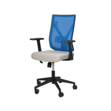 Silla de oficina estructura nylon negro respaldo azul...