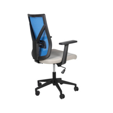 Silla de oficina estructura nylon negro respaldo azul... 2