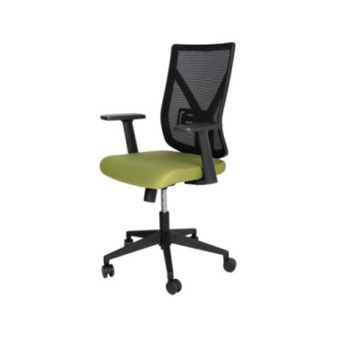 Silla de oficina nylon negro asiento verde lima 59x55x125cm
