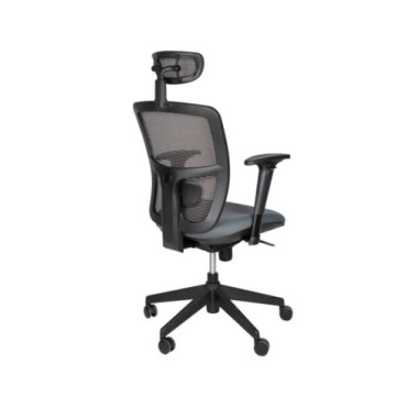 Silla oficina ergonómica nylon negro asiento gris... 2