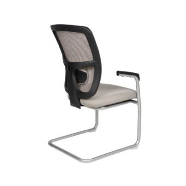 Silla confidente textil gris y aluminio 57x63x96cm 2