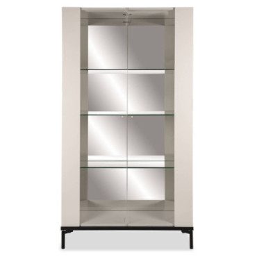 VITRINA LUMIS DE LACADO GRIS BRILLANTE CON BALDAS DE... 2