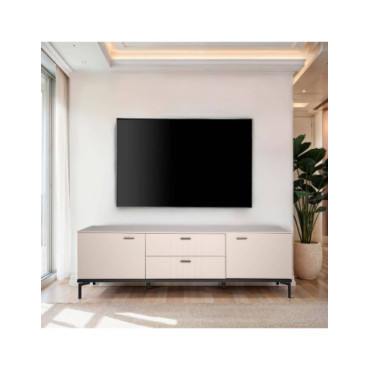 MUEBLE DE TV VOLTA LACADO GRIS CLARO CON PATAS NEGRAS...