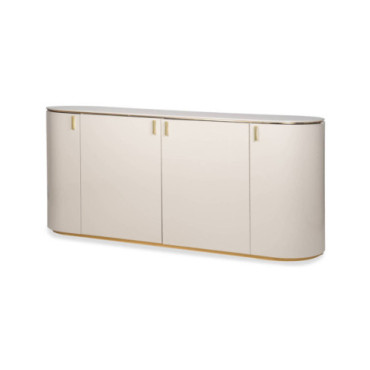 Aparador hera ovalado y lacado gris claro con detalles... 2