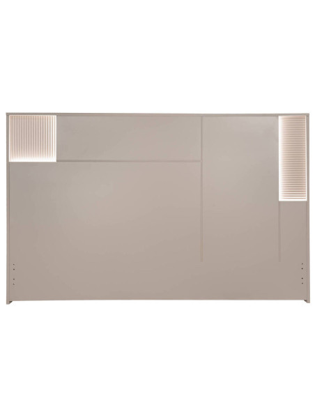 Cabecero oslo lacado gris mate con luces led 195x11x130cm