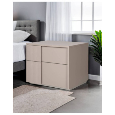 Mesita de noche oslo lacado mate gris oscuro 60.2x42x51cm