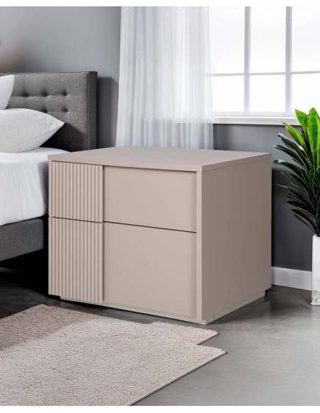 MESITA DE NOCHE OSLO LACADO MATE GRIS OSCURO 60.2x42x51cm