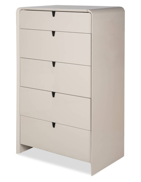 CÓMODA AXIS MODERNA LACADO BRILLANTE GRIS CLARO 70x43x119cm