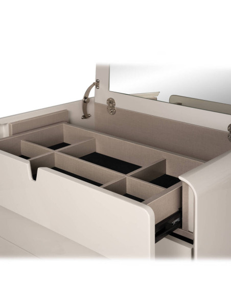 CÓMODA AXIS MODERNA LACADO BRILLANTE GRIS CLARO 70x43x119cm