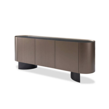 Aparador moderno con cerámica negra y acabado bronce... 2