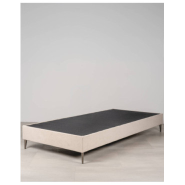 Base de cama Liria tapizada color piedra con patas...