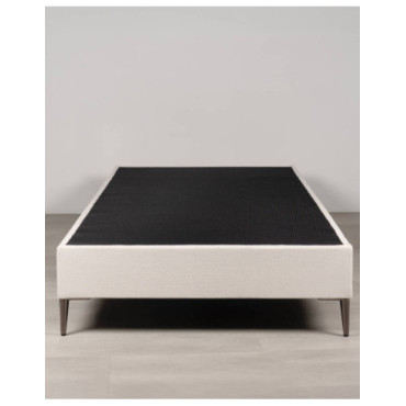 Base de cama Liria tapizada blanca con patas metálicas... 2