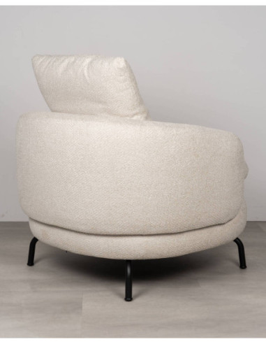 Sillón Lía bouclé gris con patas... Sillón Lía bouclé gris con patas...