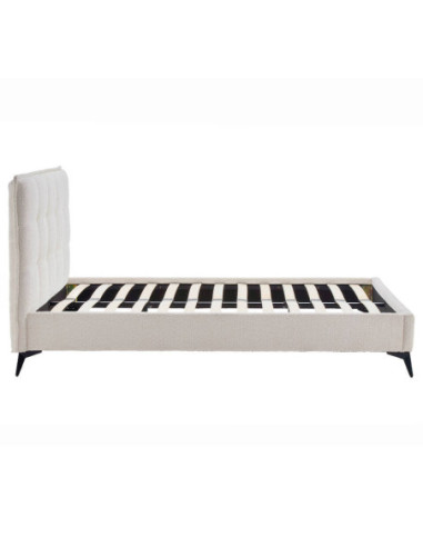 Cama tapizada Soma boucle blanca con...