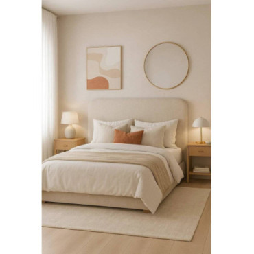 Cabecero Barkly bouclé beige para cama 180 cm