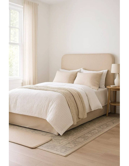 Cabecero Barkly bouclé beige tostado para cama 180 cm