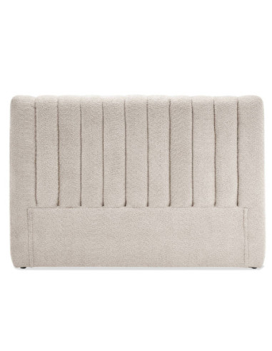 Cabecero tapizado en bouclé blanco...