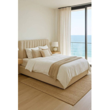 Cabecero tapizado en bouclé beige Nara 160 cm