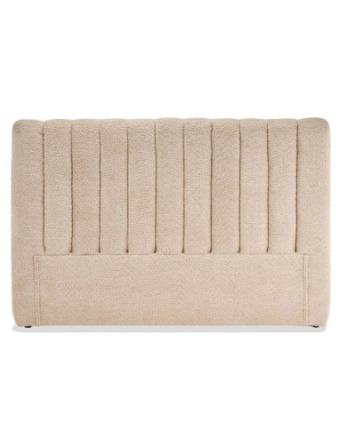 Cabecero tapizado en bouclé beige...