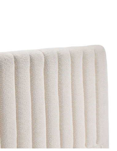 Cabecero tapizado en bouclé blanco...