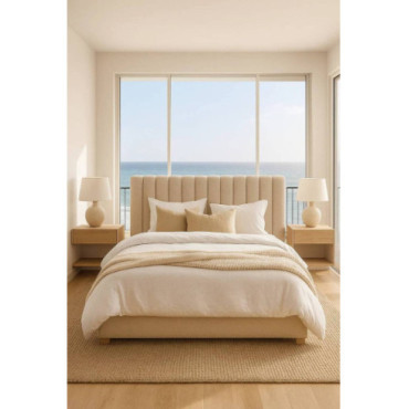 Cabecero tapizado en bouclé beige Nara 190 cm