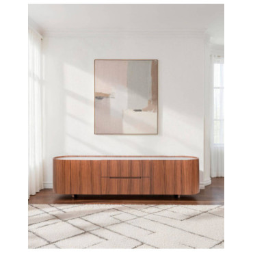 Mueble TV Antea en nogal con diseño redondeado y tapa en... 2