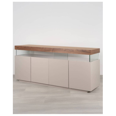 Aparador Leda con tapa flotante de nogal y estructura en... 2