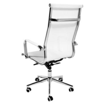 Silla oficina respaldo alto malla blanca horus 55x60x115cm 2