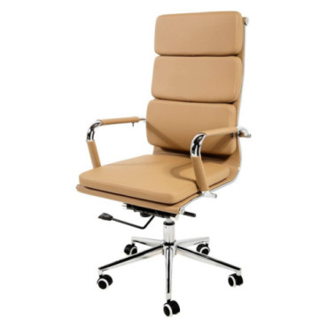 Silla oficina respaldo alto polipiel color café ugal...