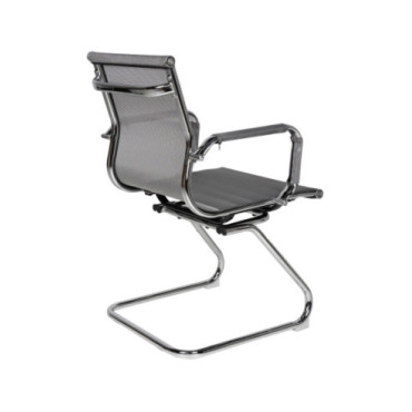 Silla confidente malla gris y cromado 57x63x88cm 2