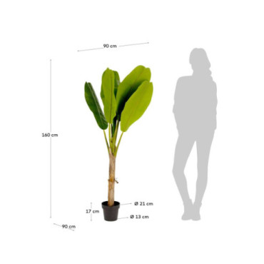 Planta artificial banano con maceta negro 160 cm 2
