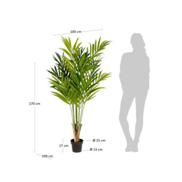 Planta artificial palmera de bambú con maceta negro... 2