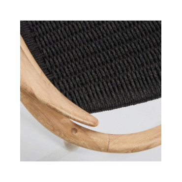 Silla nina de madera maciza acacia y cuerda negro 50x56x78cm 2