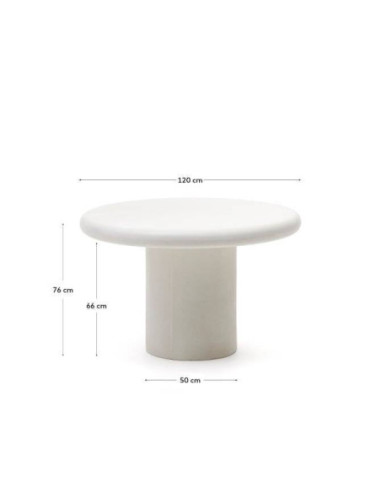 Mesa redonda Addaia de cemento blanco... Mesa redonda Addaia de cemento blanco...