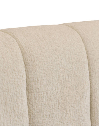 Cama tapizada beige con cabecero...