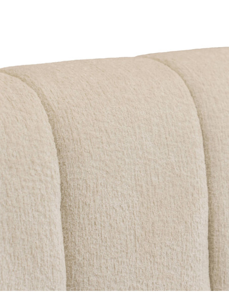 Cama tapizada beige con cabecero acolchado 180x200
