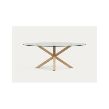 Mesa ovalada Argo de cristal transparente 200 x 100 cm...