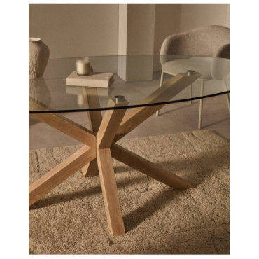 Mesa ovalada Argo de cristal transparente 200 x 100 cm... 2