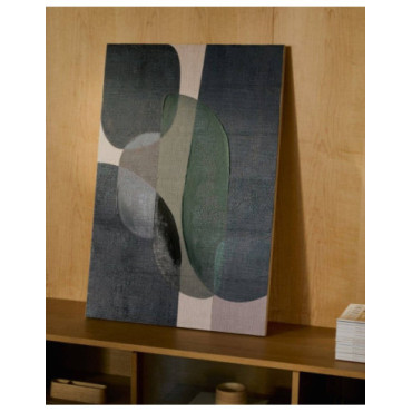 Lienzo abstracto Nemsa azul y verde 90 x 60 cm