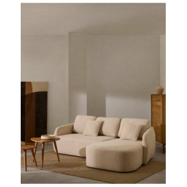 Sofá cama Laira 3 plazas de chenilla con chaise longue...