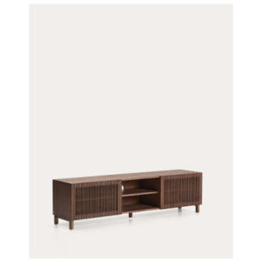 Mueble TV Beyla de chapa y madera maciza de fresno con... 2