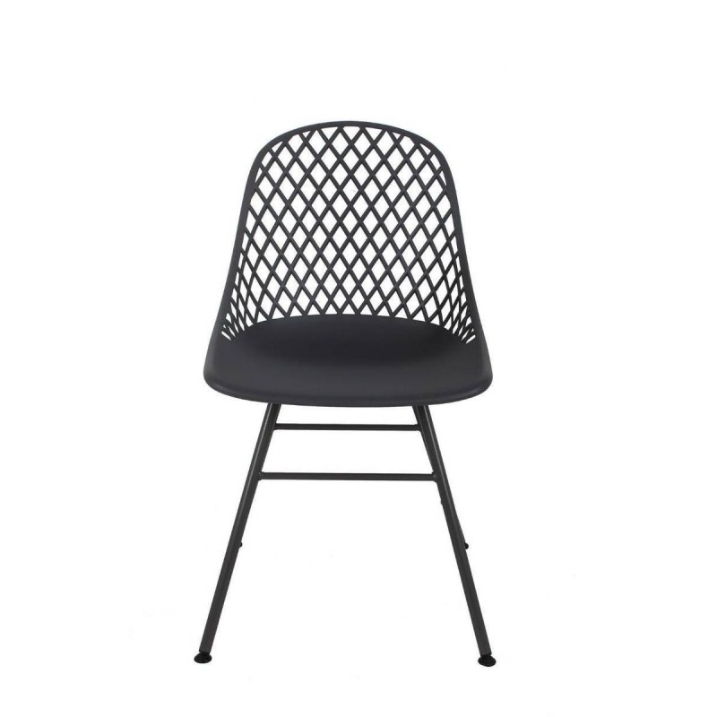 SILLA POLIETILENO CON PATAS DE METAL GRIS (46x52x85cm)