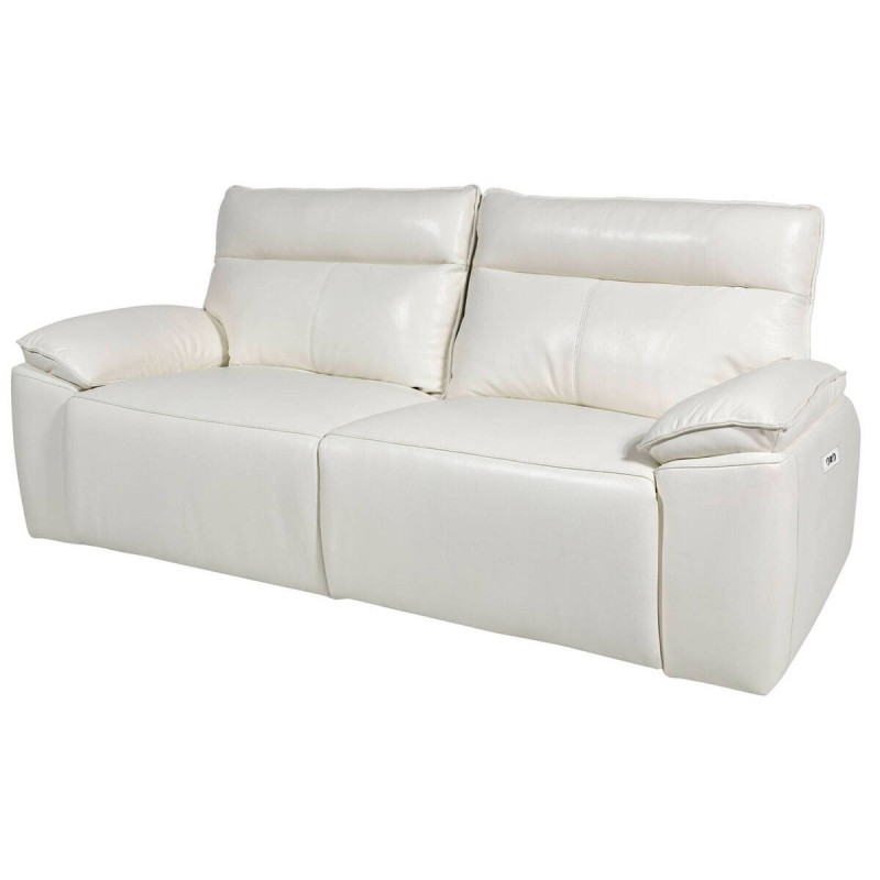SOFA 3 PLAZAS RELAX ELÉCTRICO PIEL BLANCO