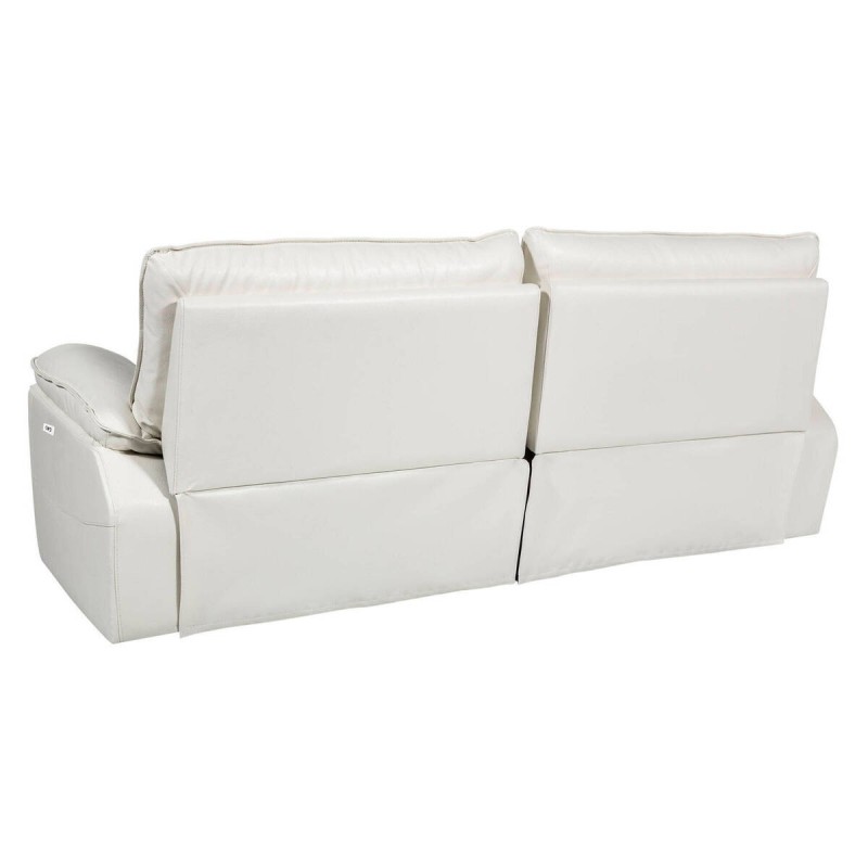 SOFA 3 PLAZAS RELAX ELÉCTRICO PIEL BLANCO